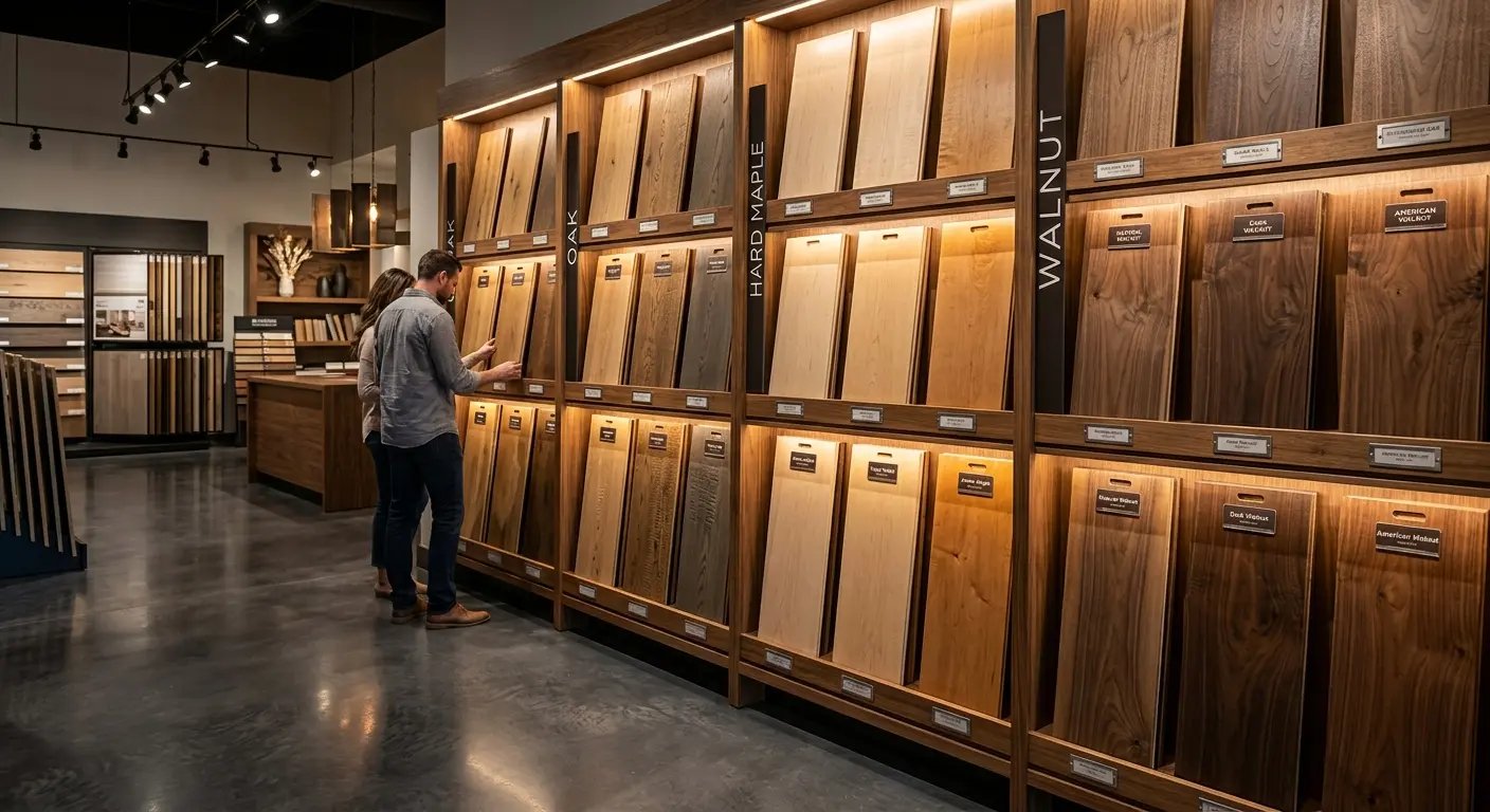 Hardwood flooring samples