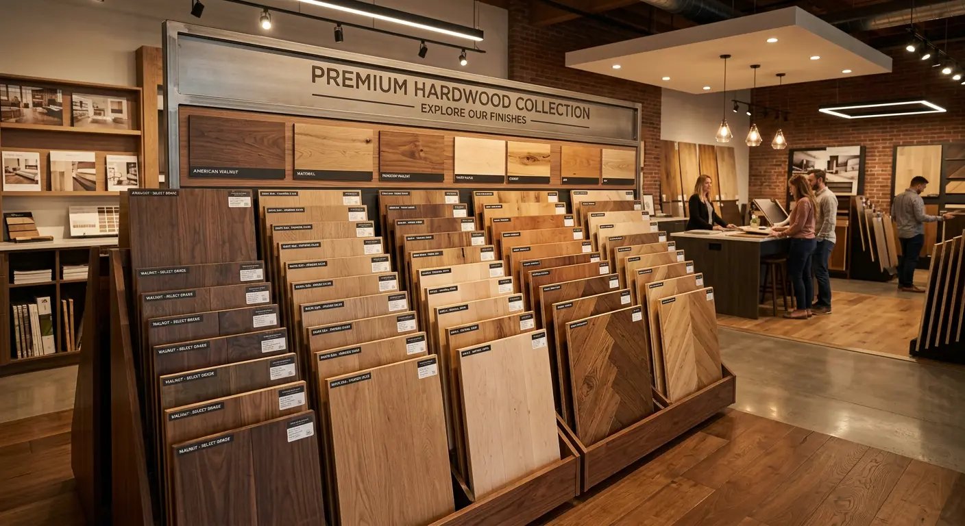 Hardwood samples display