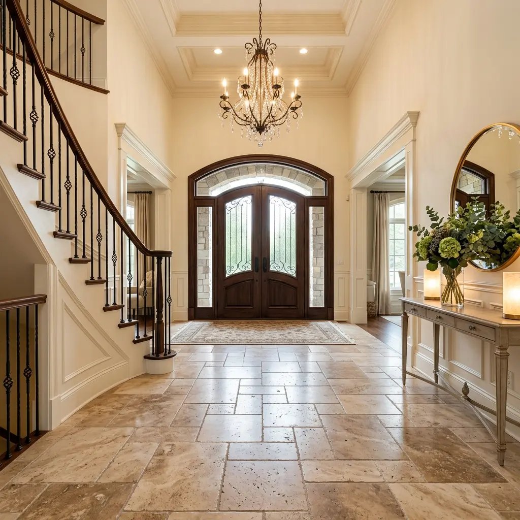 Entryway stone floor