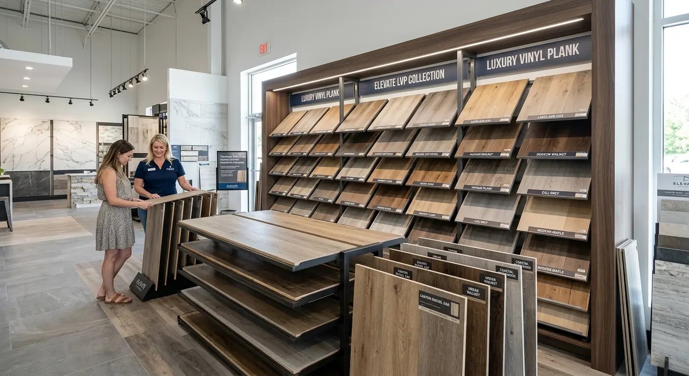 Luxury vinyl plank display
