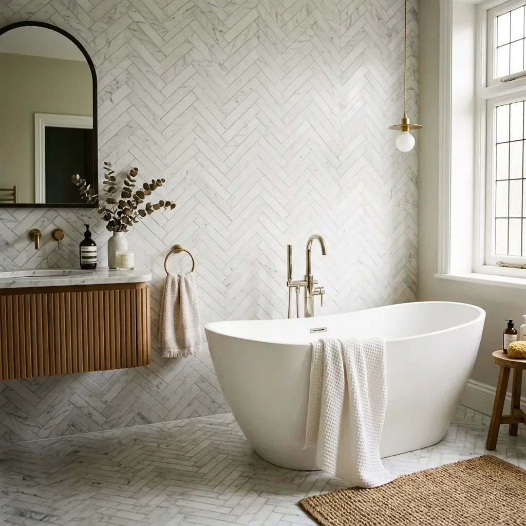 Bathroom marble tile